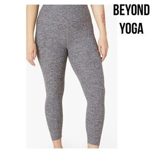 Beyond Yoga Gray & Black Medium Compression Legging Sport Athletic Pants XS